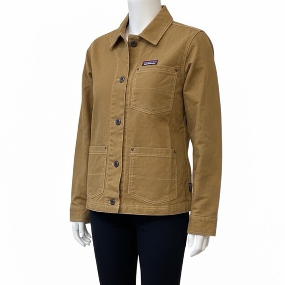 New with tag Patagonia womens canvas button front logo jacket size S - Picture 1 of 10